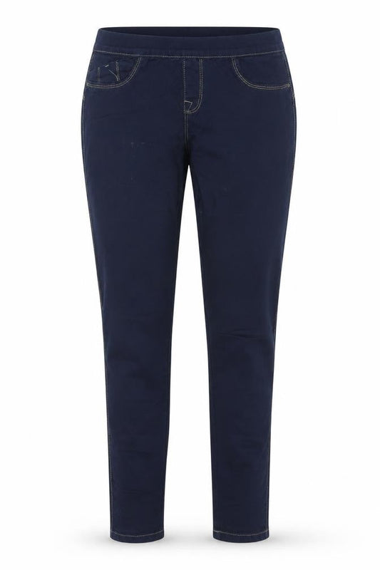 Front view of Denim & Co. women’s blue cotton jegging jeans, size UK 10, 31-inch leg regular