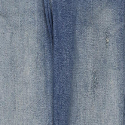Topshop Womens Blue Cotton Tapered Jeans Size 30 L28 in Regular Zip