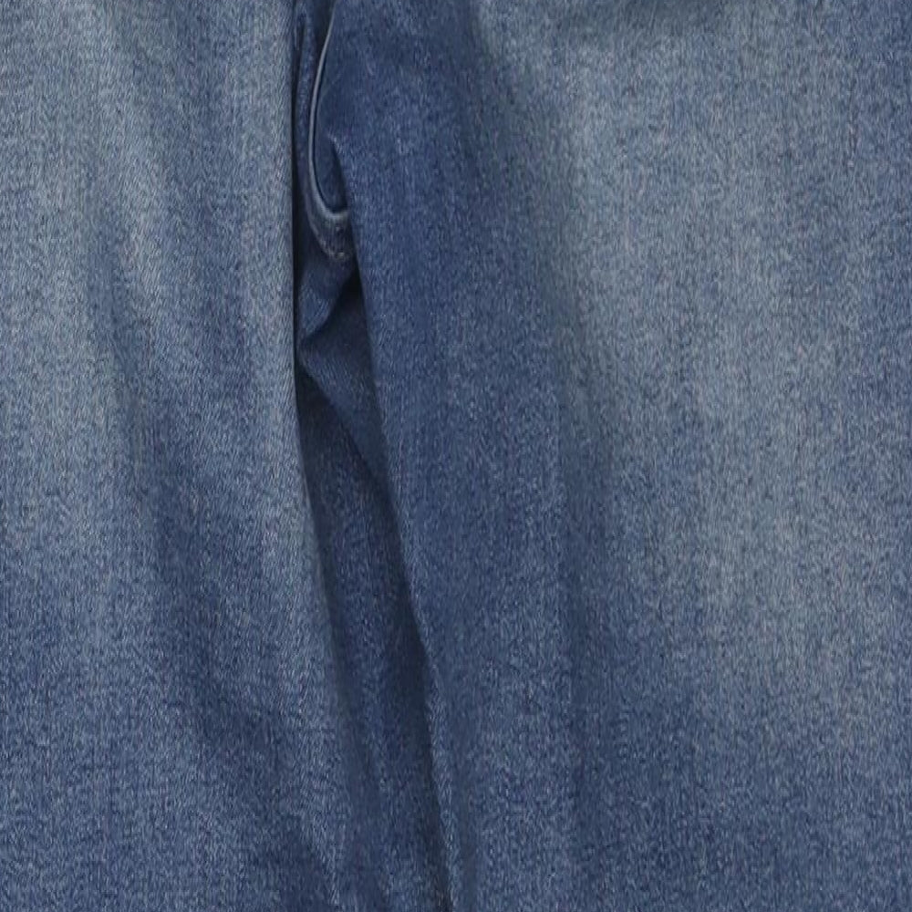 Topshop Womens Blue Cotton Tapered Jeans Size 30 L28 in Regular Zip