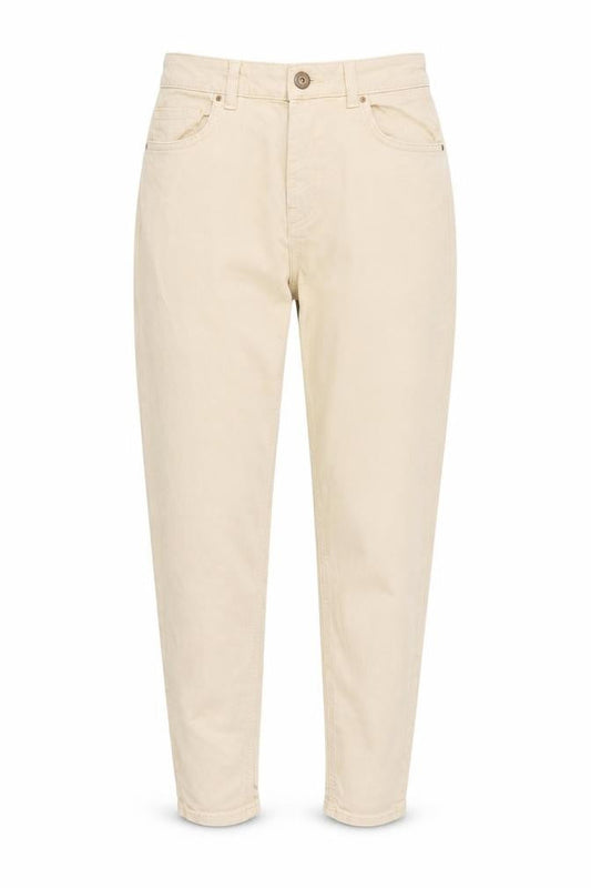 Womens UK Size S Pieces Regular Fit Tapered Beige Jeans