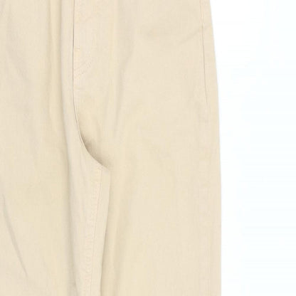 Womens UK Size S Pieces Regular Fit Tapered Beige Jeans