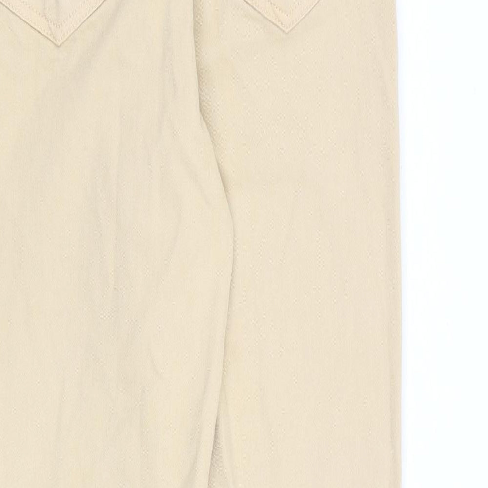 Womens UK Size S Pieces Regular Fit Tapered Beige Jeans