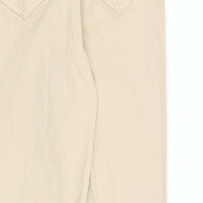 Womens UK Size S Pieces Regular Fit Tapered Beige Jeans