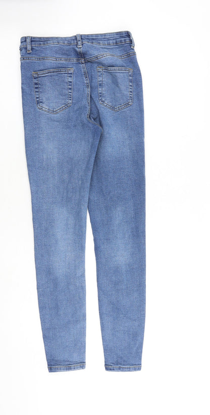 Denim & Co. Womens Blue Cotton Skinny Jeans Size 10 L27 in Regular Zip