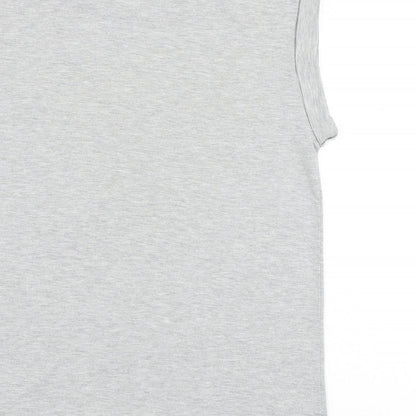 Silent Theory Womens Grey Cotton Basic T-Shirt Size 8 Round Neck