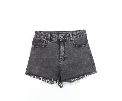 Tezenis Womens Grey 100% Cotton Cut-Off Shorts Size 27 in L3 in Regular Zip