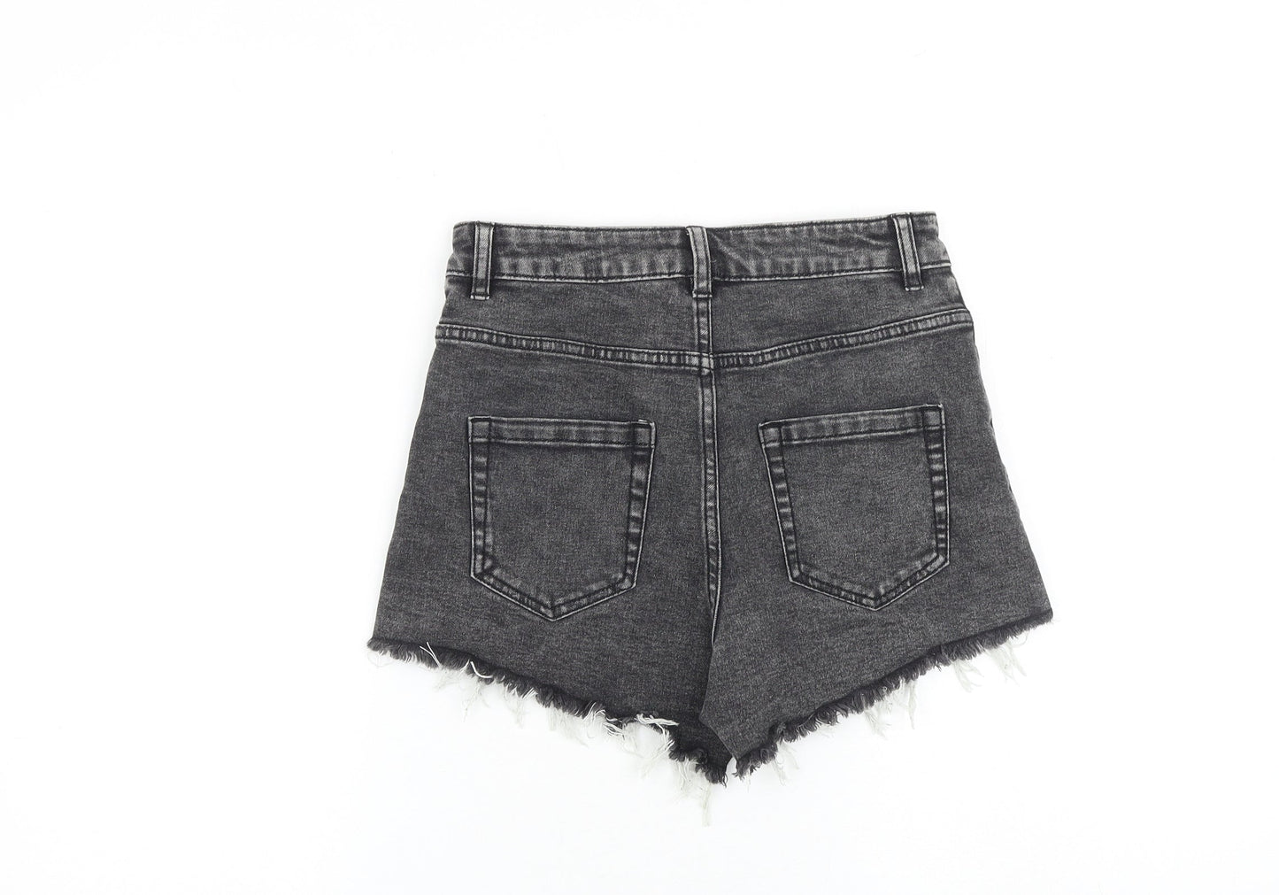 Tezenis Womens Grey 100% Cotton Cut-Off Shorts Size 27 in L3 in Regular Zip