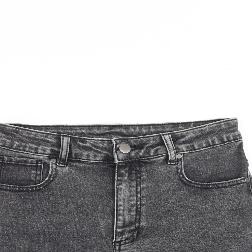 Tezenis Womens Grey 100% Cotton Cut-Off Shorts Size 27 in L3 in Regular Zip