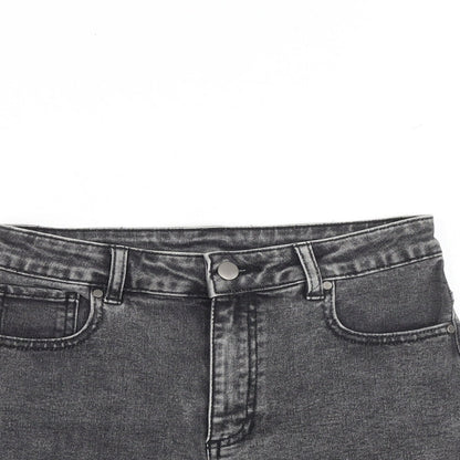 Tezenis Womens Grey 100% Cotton Cut-Off Shorts Size 27 in L3 in Regular Zip