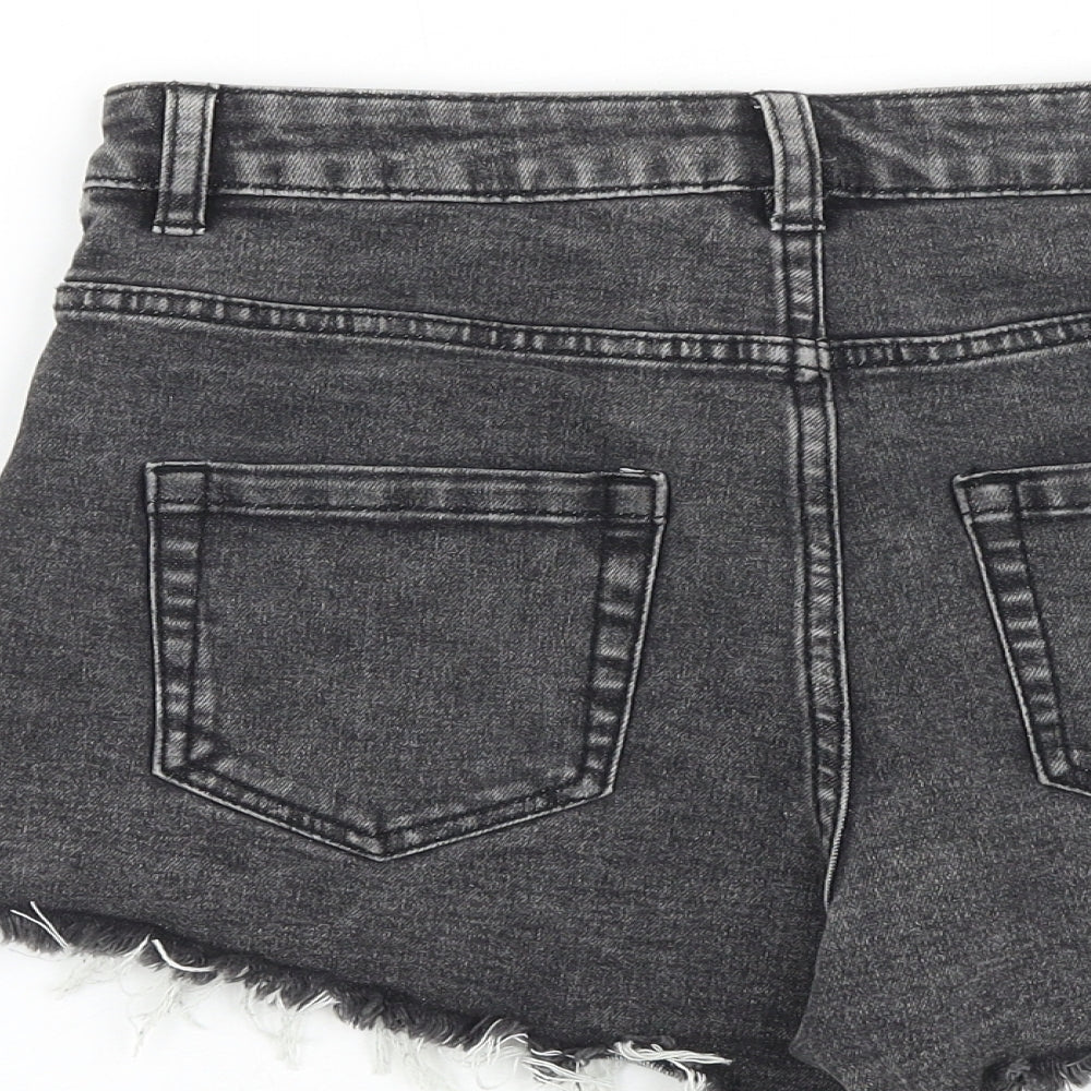 Tezenis Womens Grey 100% Cotton Cut-Off Shorts Size 27 in L3 in Regular Zip