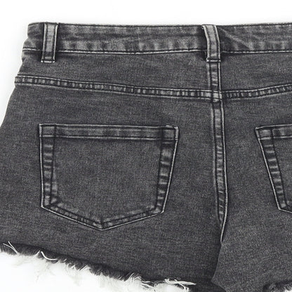Tezenis Womens Grey 100% Cotton Cut-Off Shorts Size 27 in L3 in Regular Zip