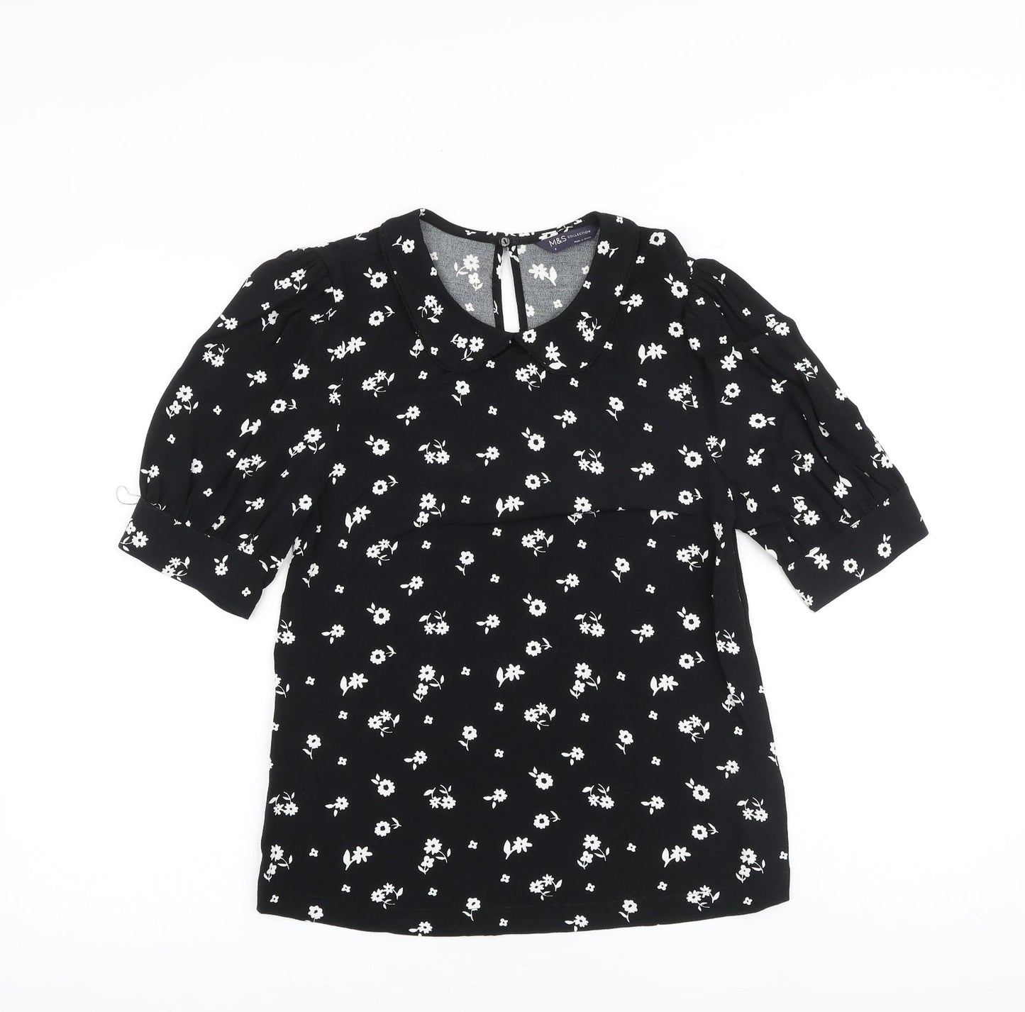 Womens UK Size 6 Marks and Spencer Black Basic Blouse