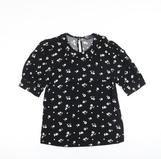 Womens UK Size 6 Marks and Spencer Black Basic Blouse