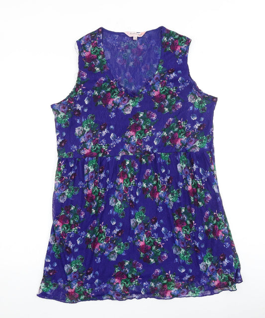 Womens UK Size 14 Michele Hope Multicoloured Basic Tank