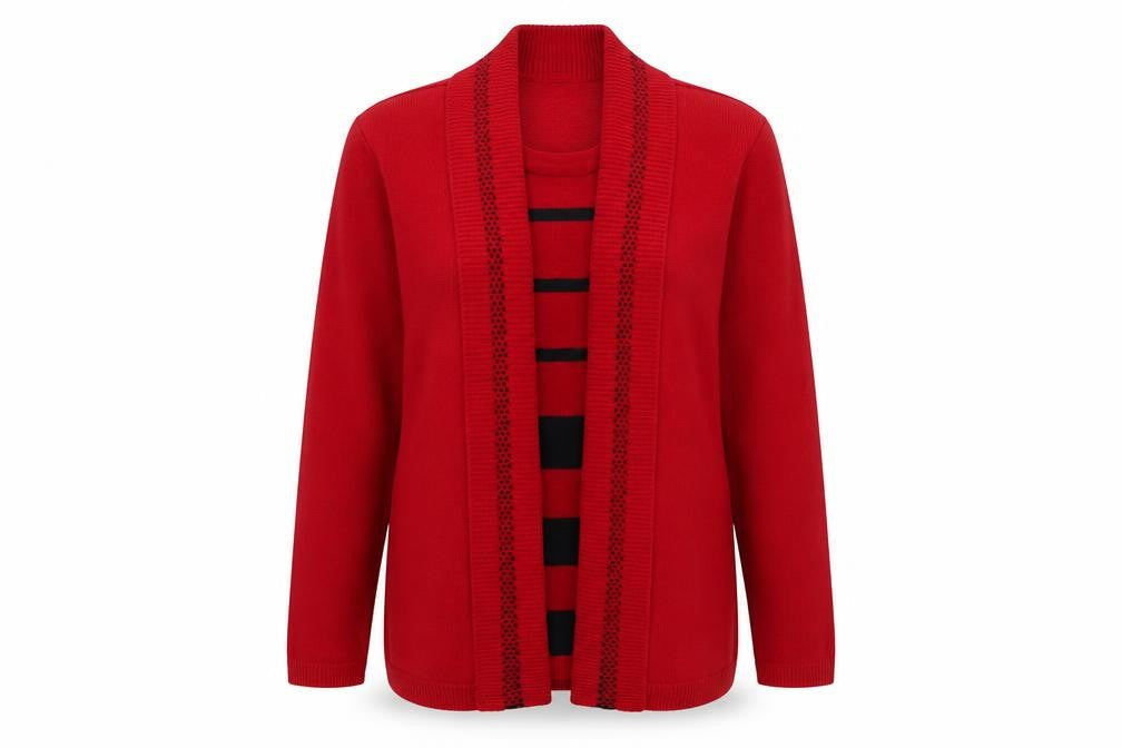 Womens UK Size S Impressions Red Pullover Jumper