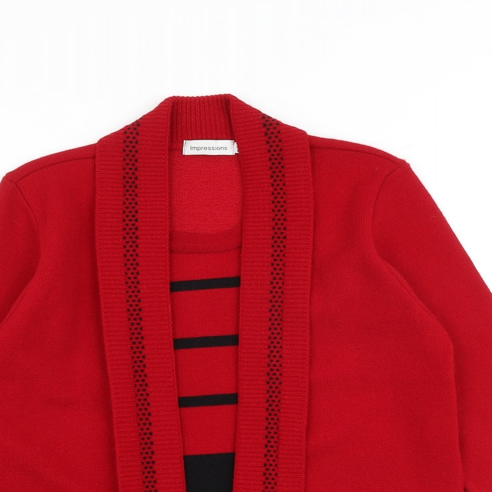 Womens UK Size S Impressions Red Pullover Jumper