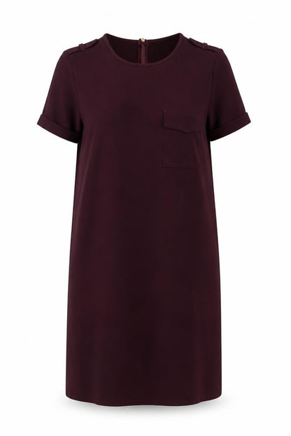 New Look Womens Purple Polyester A-Line Size 8 Round Neck Button