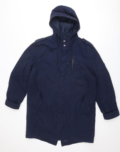 Mens UK Size M Cotton Traders Blue Windbreaker Coat
