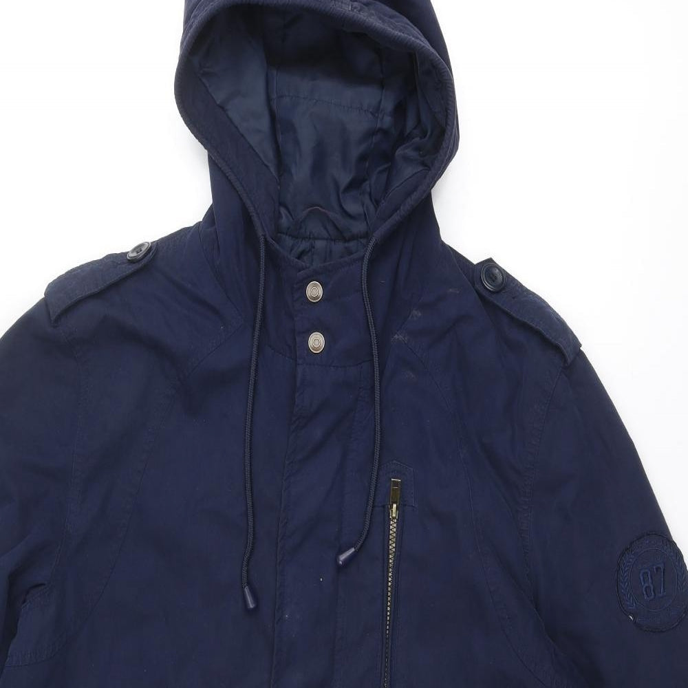 Mens UK Size M Cotton Traders Blue Windbreaker Coat