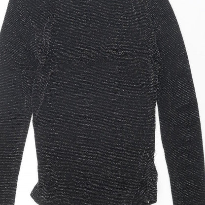 I SAW IT FIRST Womens Black Nylon Bodysuit One-Piece Size 8 Snap - Open Back