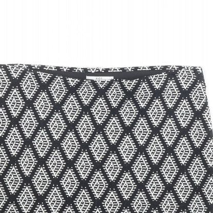 EDC Womens Black Argyle/Diamond Cotton Bandage Skirt Size S