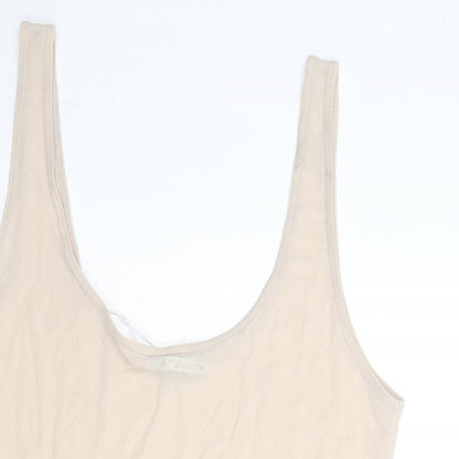 Womens UK Size L Zara Beige Basic Tank