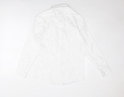 Guthrie & Valentine Mens White Polyester Button-Up Size 15.5 Collared Button