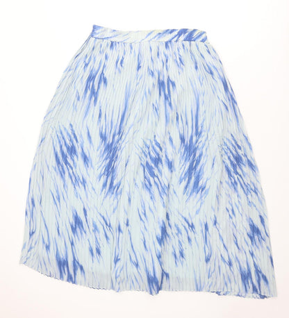 Kaleidoscope Womens Blue Geometric Polyester Pleated Skirt Size 14