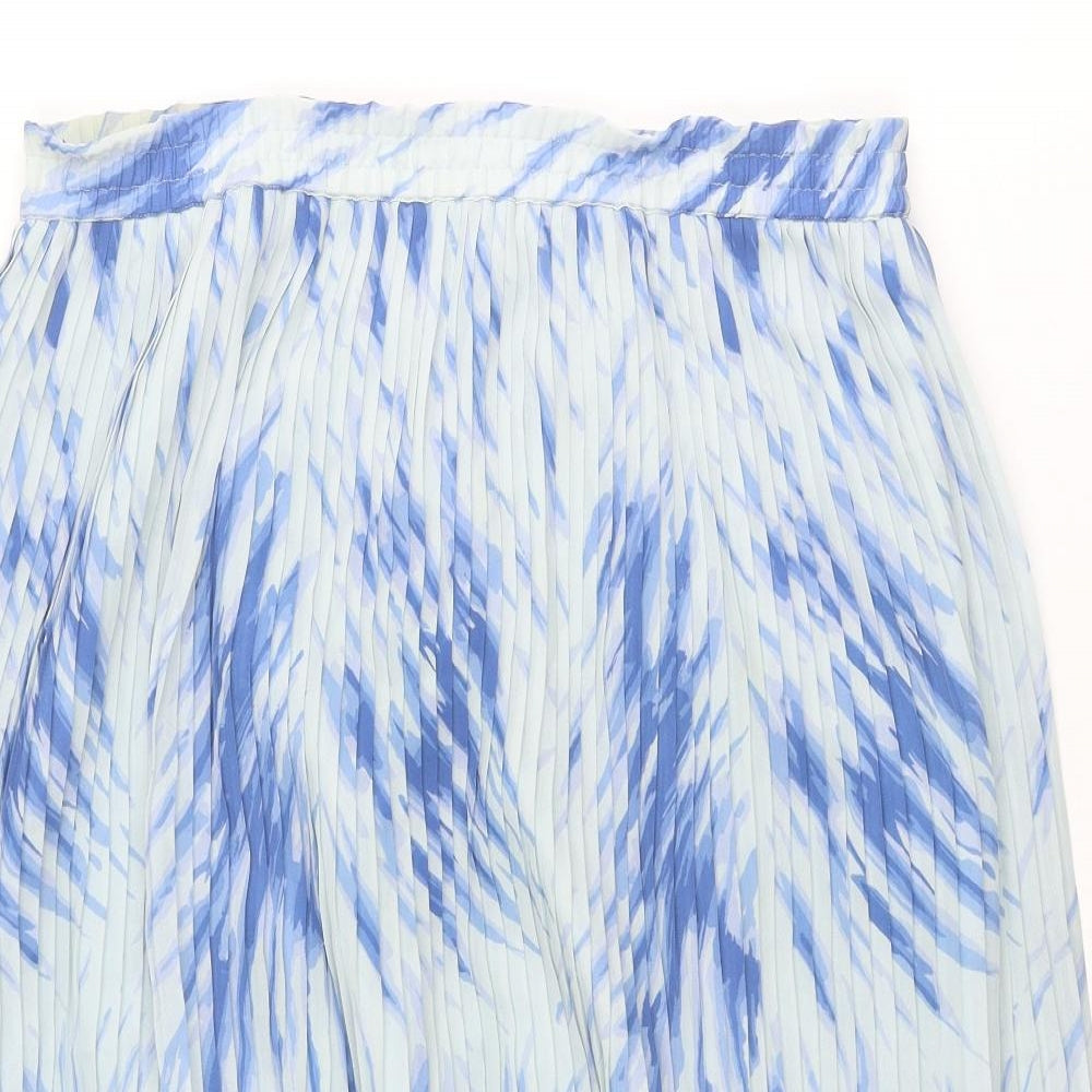 Kaleidoscope Womens Blue Geometric Polyester Pleated Skirt Size 14