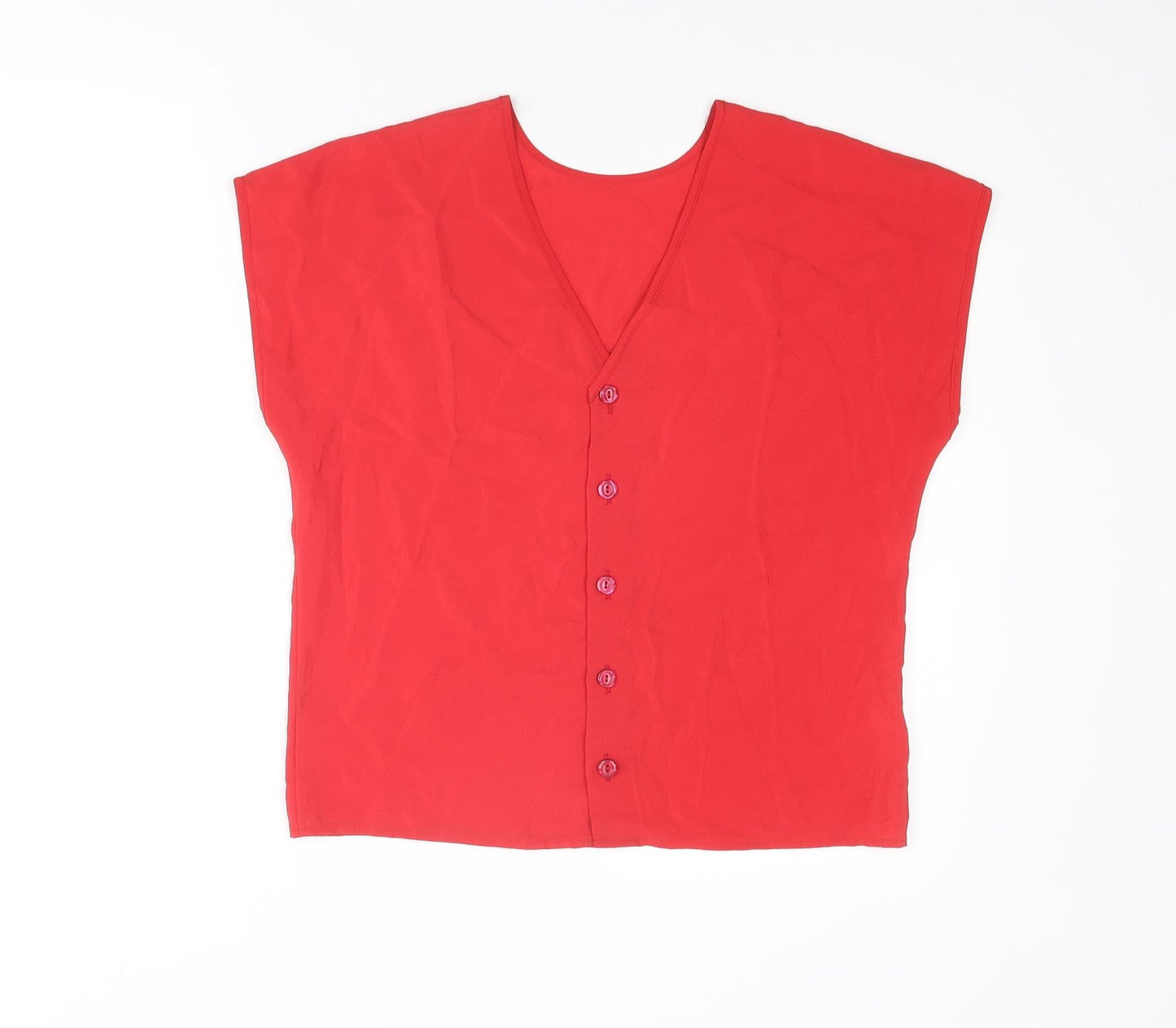 Womens UK Size 12 St Michael Red Basic Button-Up