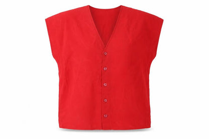 Womens UK Size 12 St Michael Red Basic Button-Up