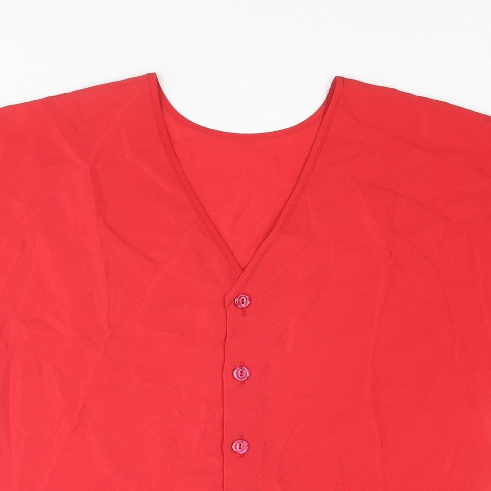 Womens UK Size 12 St Michael Red Basic Button-Up