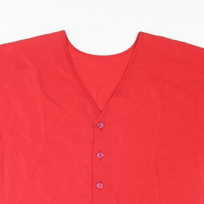Womens UK Size 12 St Michael Red Basic Button-Up