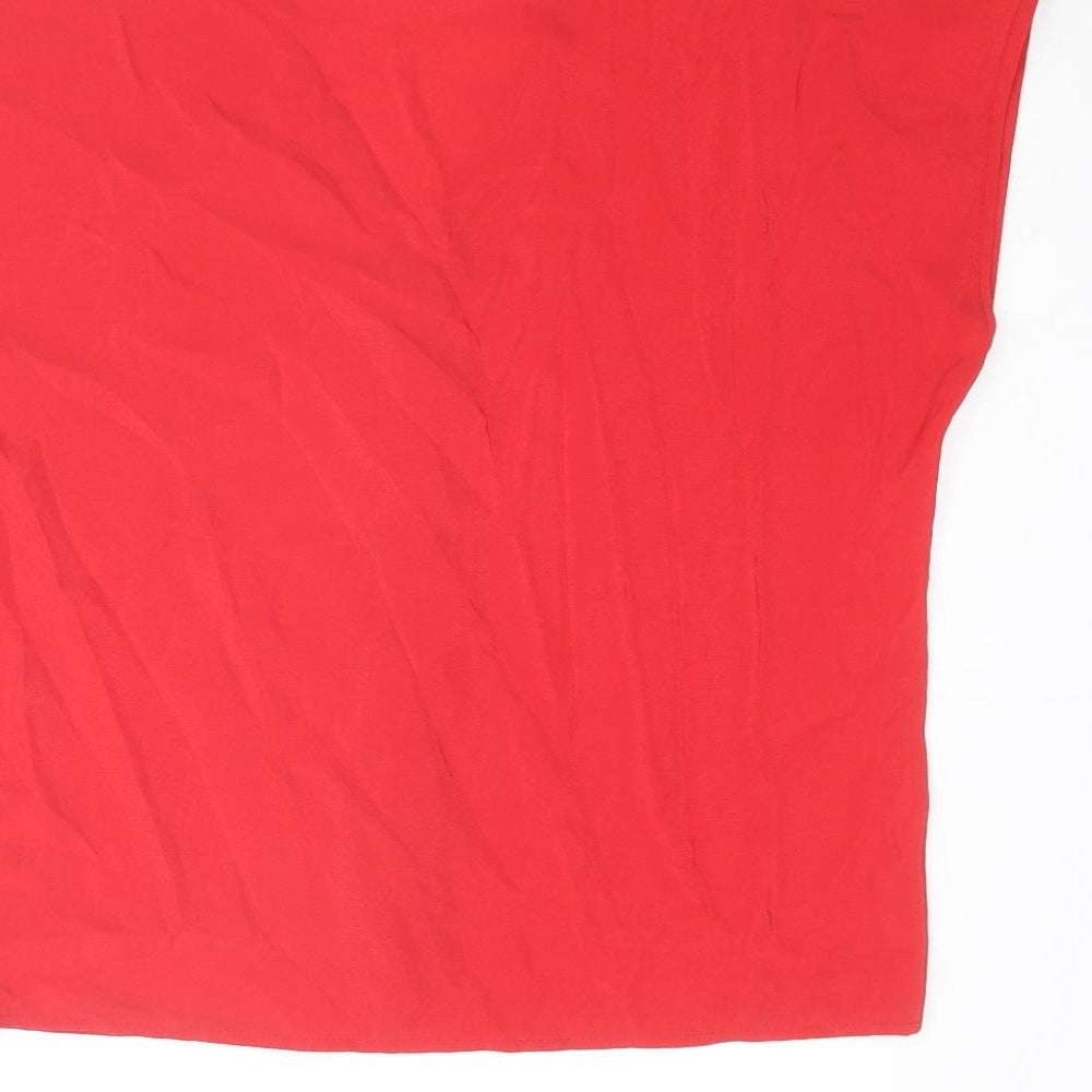Womens UK Size 12 St Michael Red Basic Button-Up