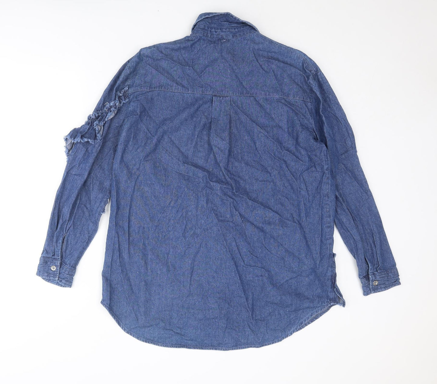 Womens UK Size 8 River Island Blue Basic Button-Up