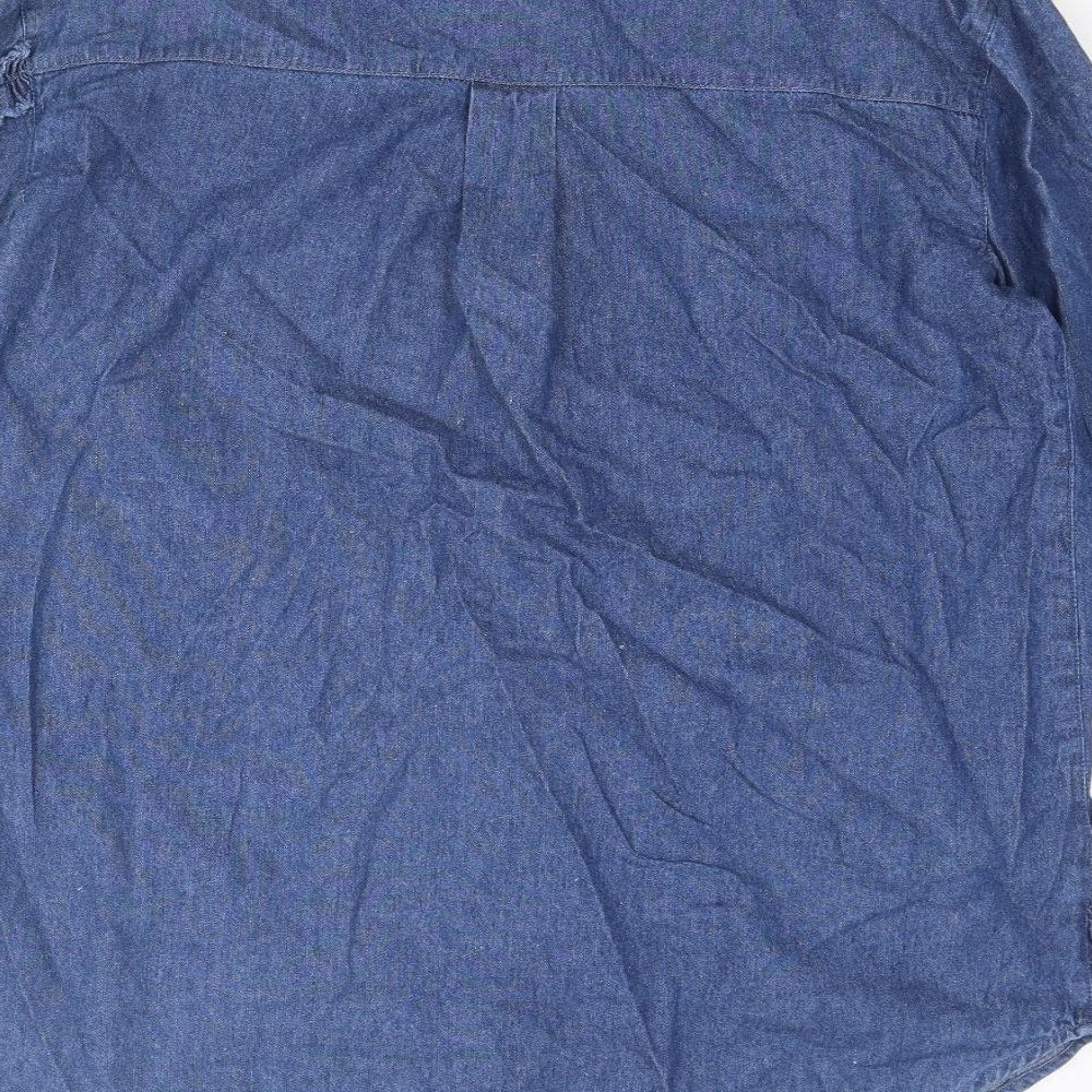 Womens UK Size 8 River Island Blue Basic Button-Up