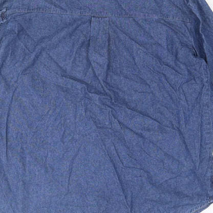 Womens UK Size 8 River Island Blue Basic Button-Up