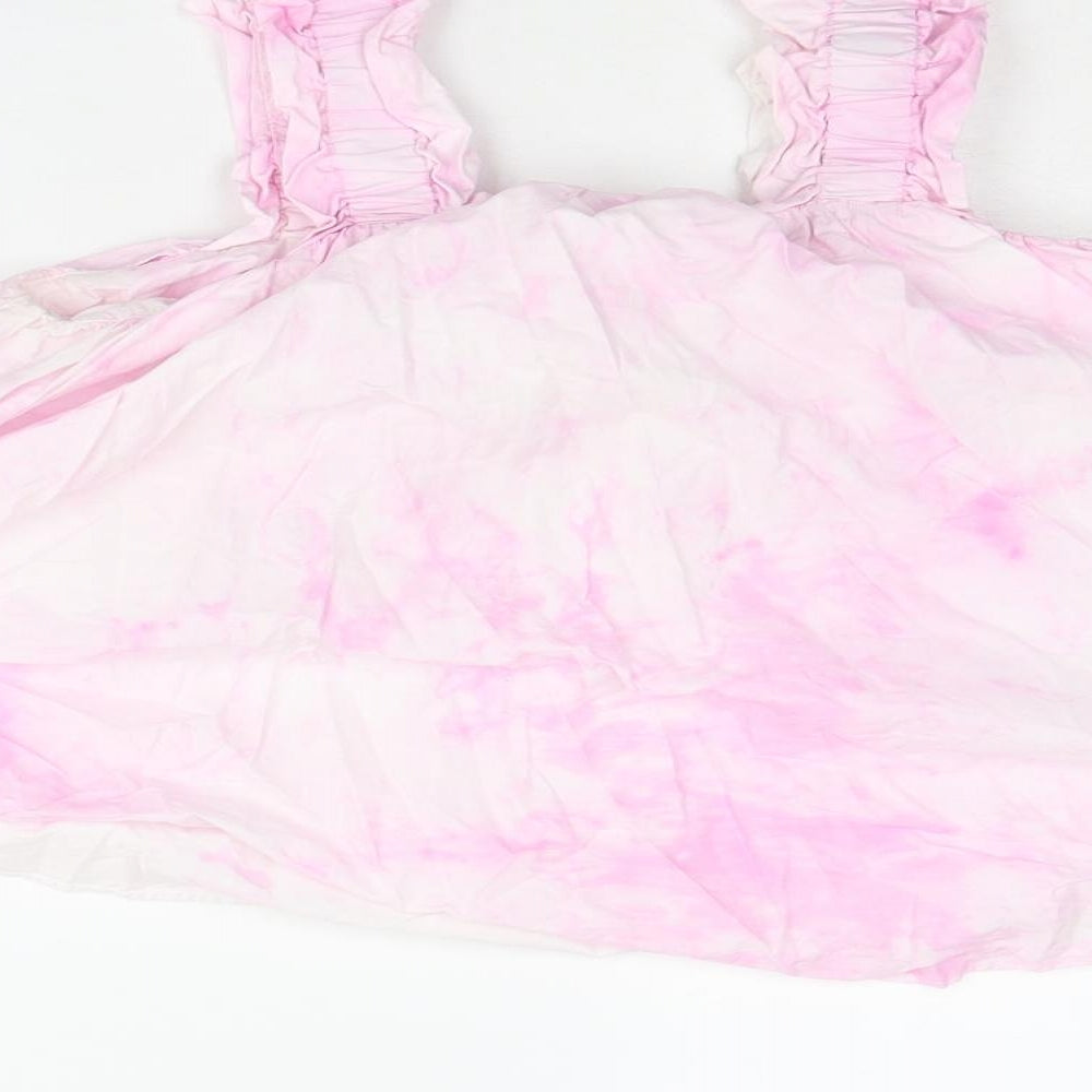 Womens UK Size XS Zara Pink Basic Tank