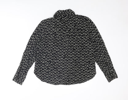 Womens UK Size L Zara Black Basic Button-Up