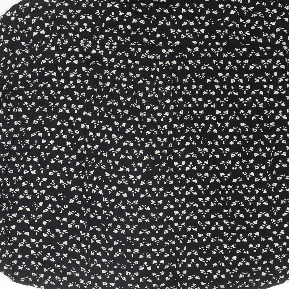 Womens UK Size L Zara Black Basic Button-Up