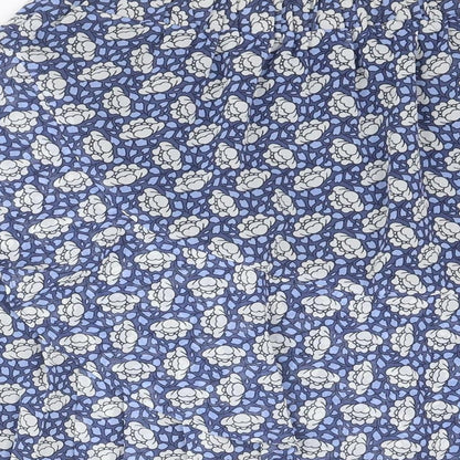 Marks and Spencer Womens Blue Geometric Polyester Swing Skirt Size 6