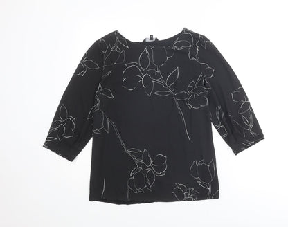 Womens UK Size 8 NEXT Black Basic Blouse