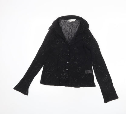 Womens UK Size 14 Dorothy Perkins Black Basic Button-Up
