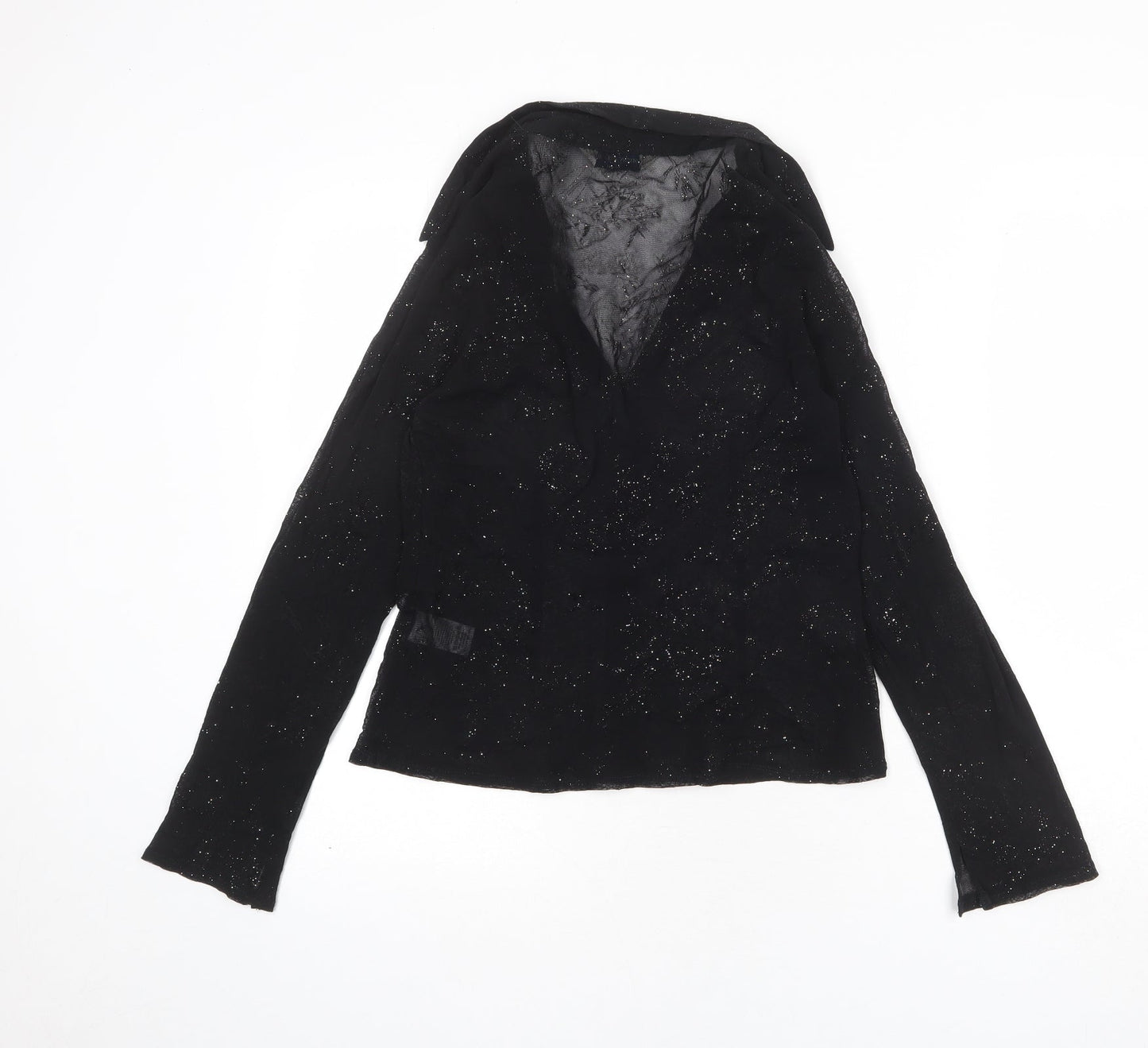 Womens UK Size 14 Dorothy Perkins Black Basic Button-Up