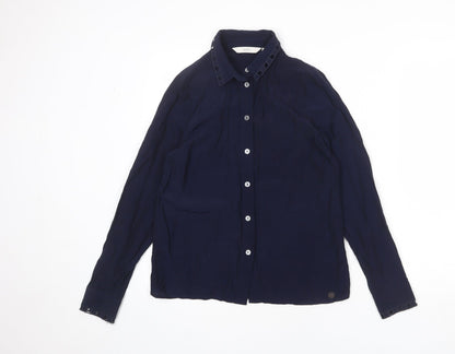 Womens UK Size 6 NÜMPH Blue Basic Button-Up