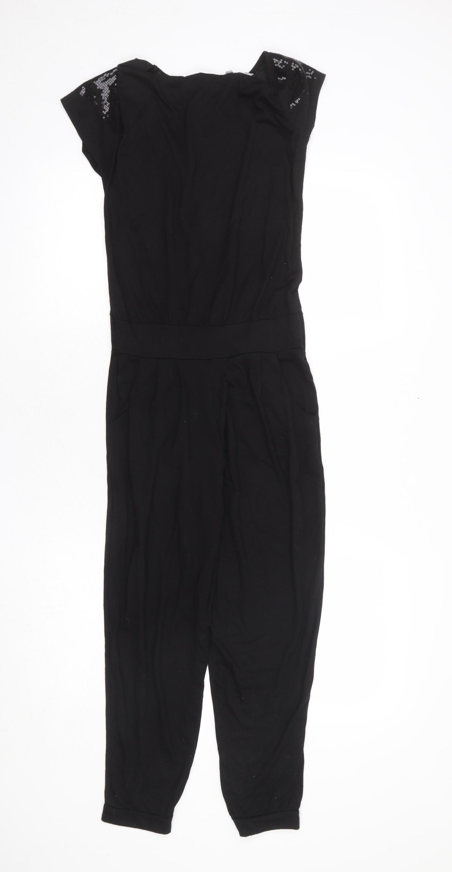 Red Herring Girls Black Polyester Jumpsuit One-Piece Size 11 Years L23 in Button