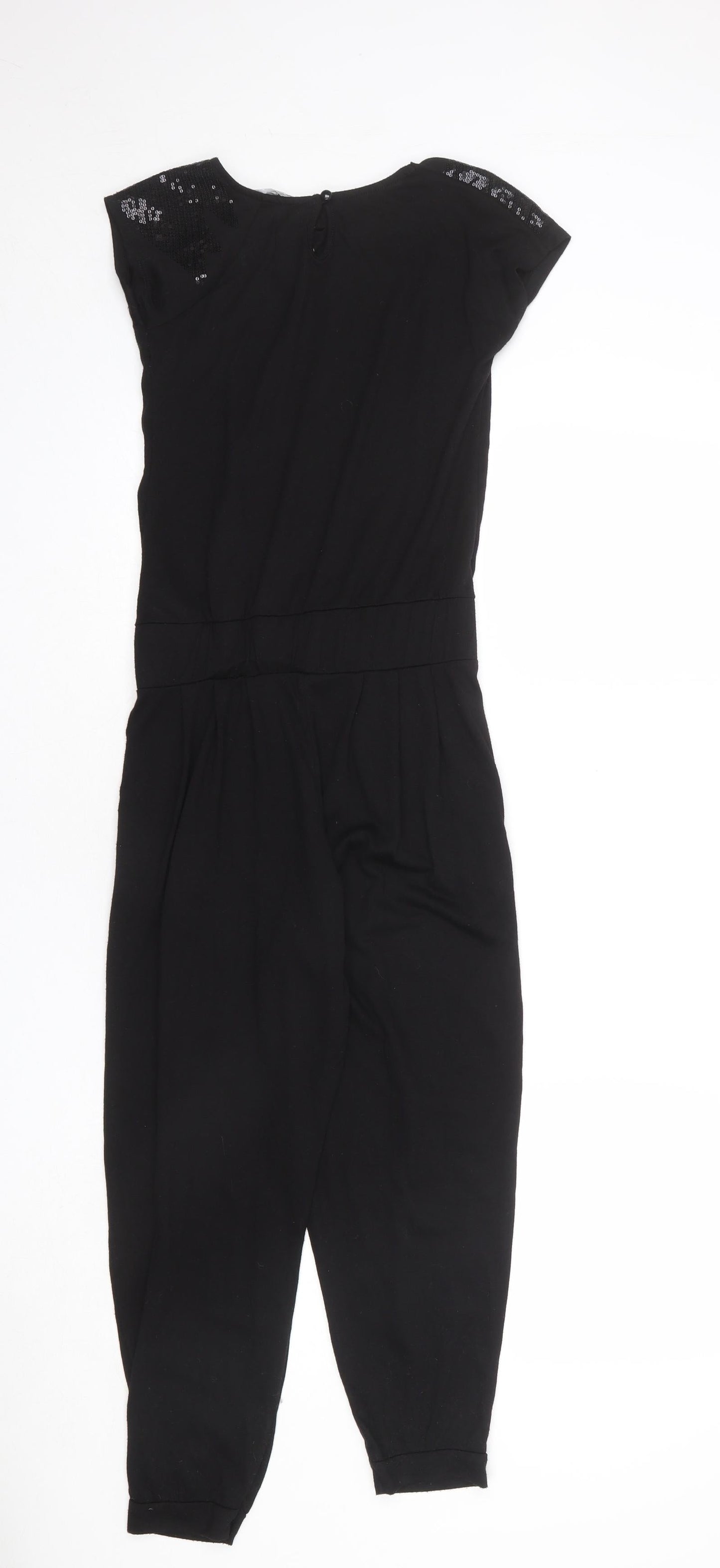 Red Herring Girls Black Polyester Jumpsuit One-Piece Size 11 Years L23 in Button