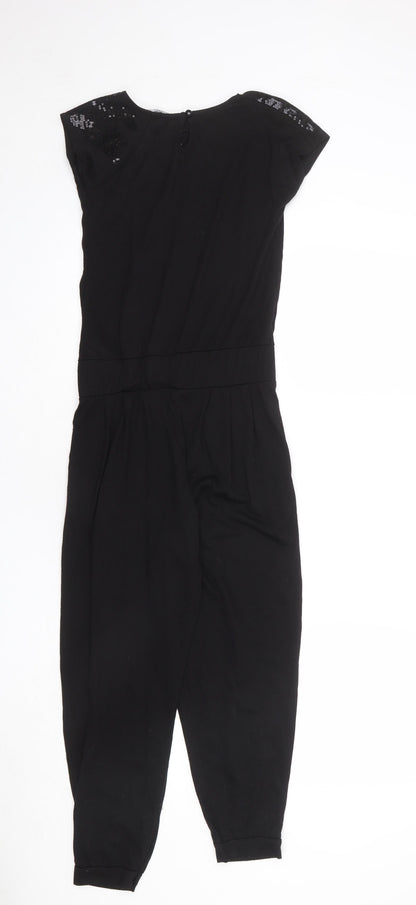 Red Herring Girls Black Polyester Jumpsuit One-Piece Size 11 Years L23 in Button