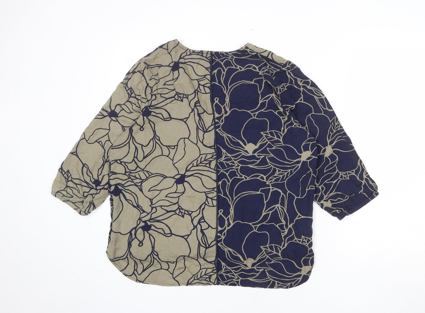Womens UK Size 12 Trend Blue Basic Blouse