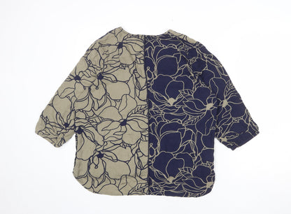 Womens UK Size 12 Trend Blue Basic Blouse